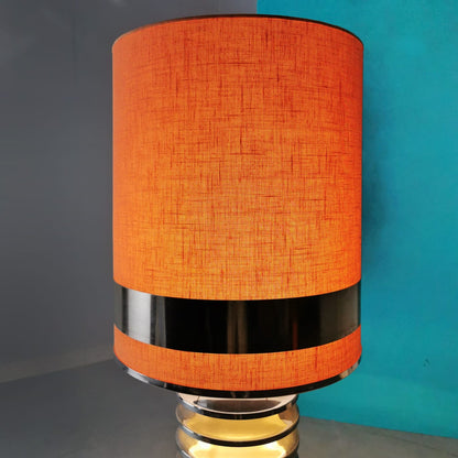 Lampe vintage des années 70 avec abat-jour en tissu