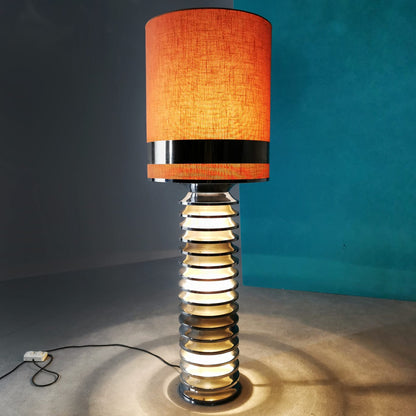 Lampe vintage des années 70 avec abat-jour en tissu