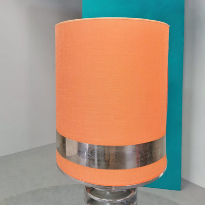 Lampe vintage des années 70 avec abat-jour en tissu