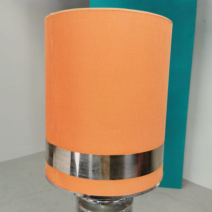 Lampe vintage des années 70 avec abat-jour en tissu