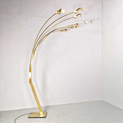 Lampada da terra in ottone 7 luci vintage anni 70