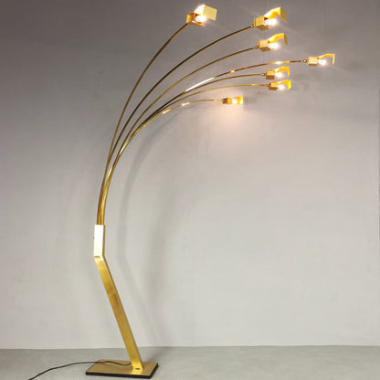 Lampada da terra in ottone 7 luci vintage anni 70