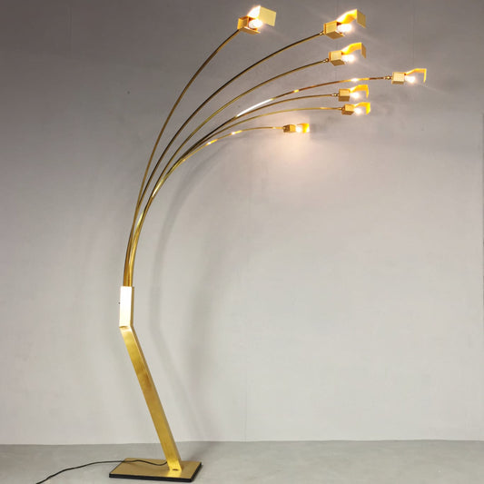 Lampada da terra in ottone 7 luci vintage anni 70