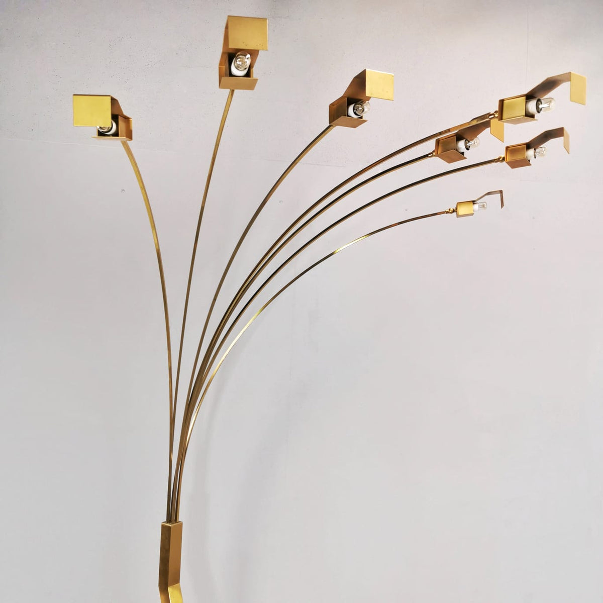 Lampada da terra in ottone 7 luci vintage anni 70