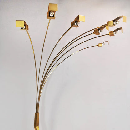 Lampada da terra in ottone 7 luci vintage anni 70