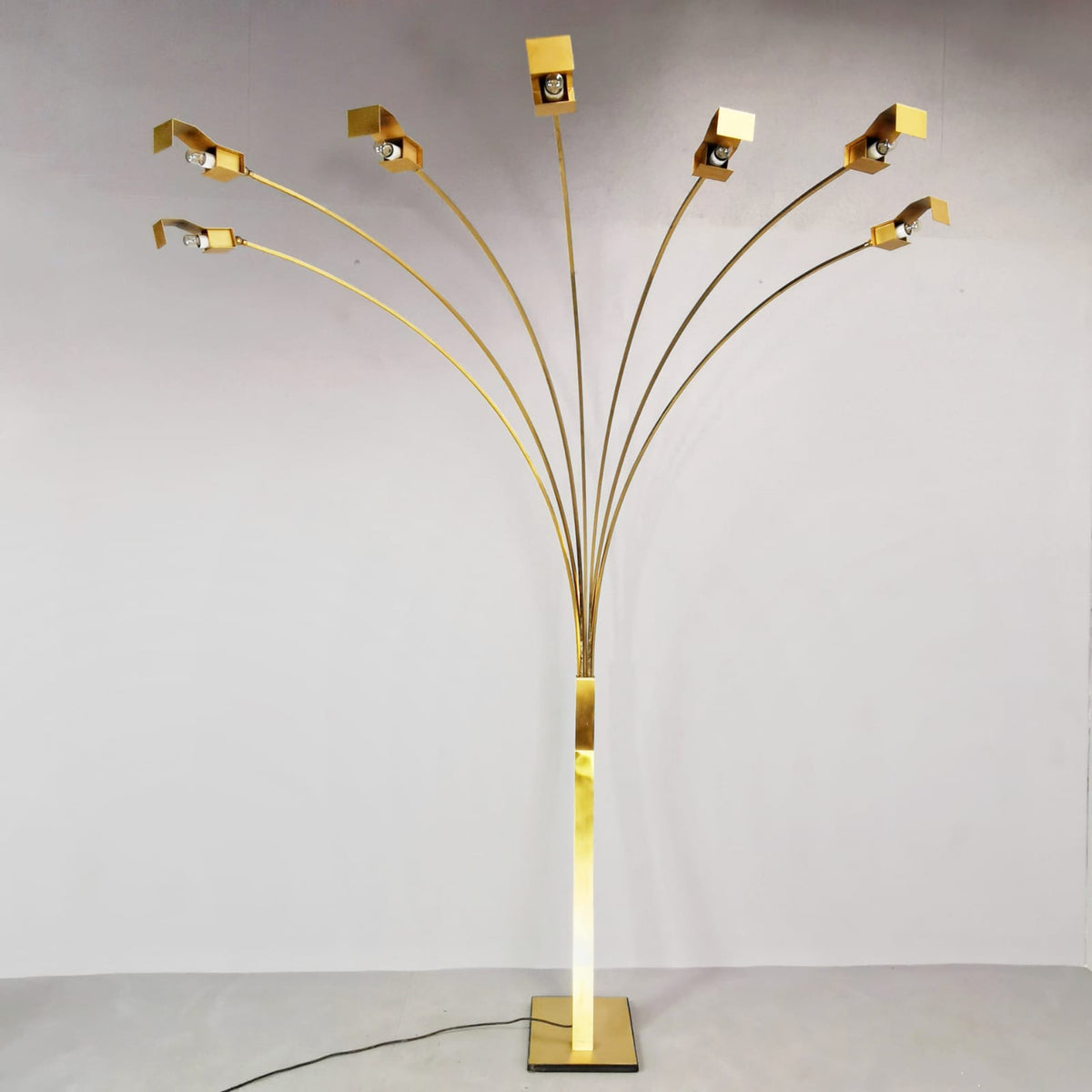 Lampada da terra in ottone 7 luci vintage anni 70