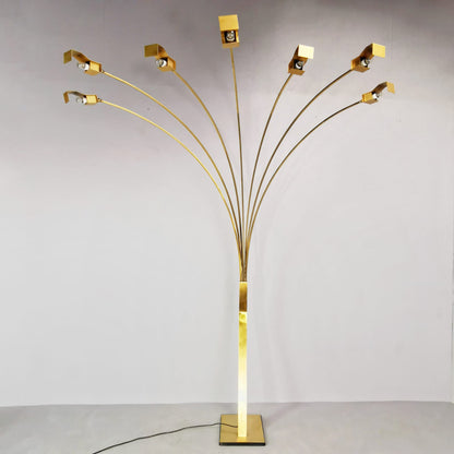 Lampada da terra in ottone 7 luci vintage anni 70