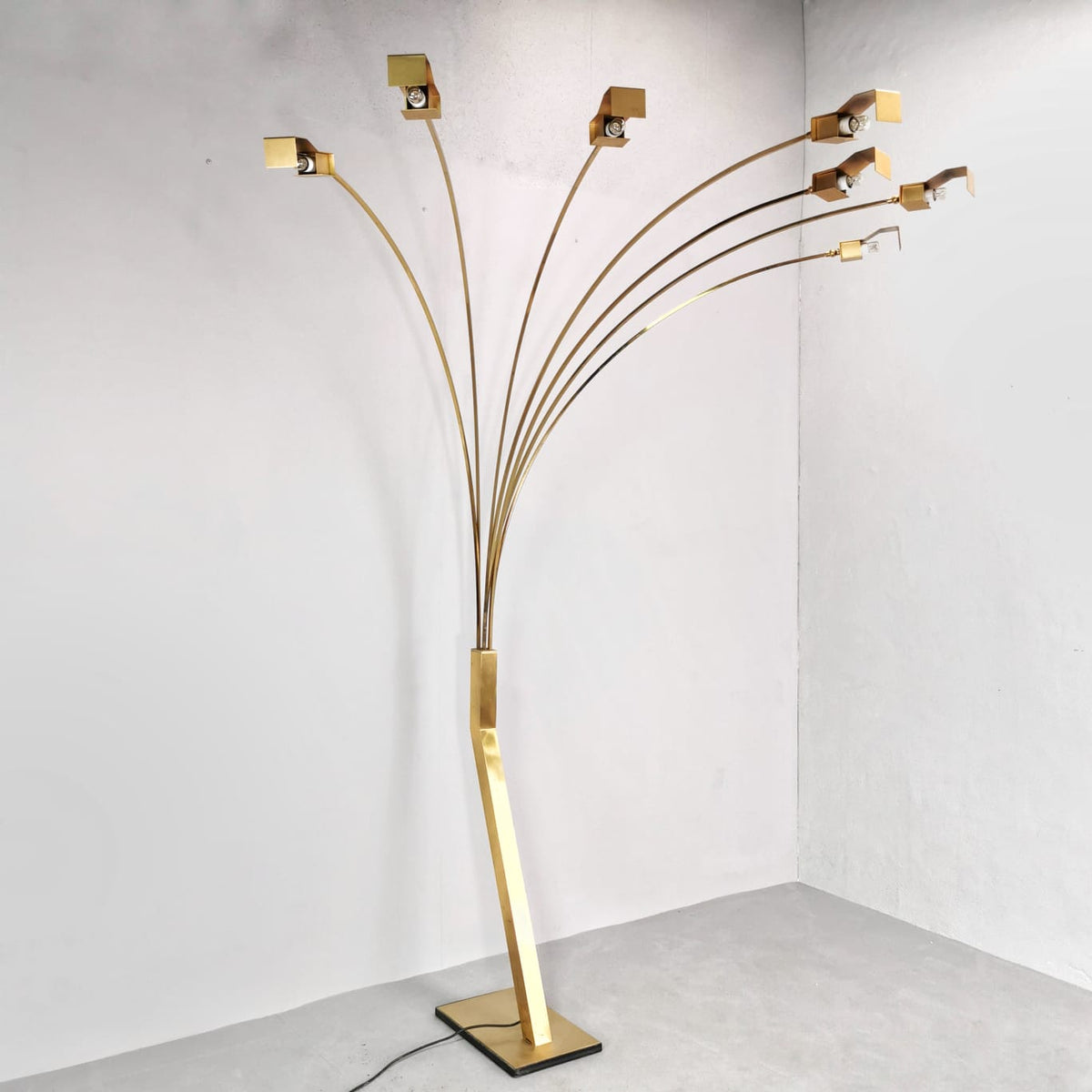 Lampada da terra in ottone 7 luci vintage anni 70