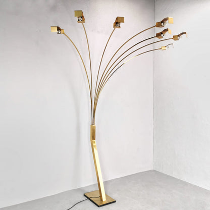 Lampada da terra in ottone 7 luci vintage anni 70