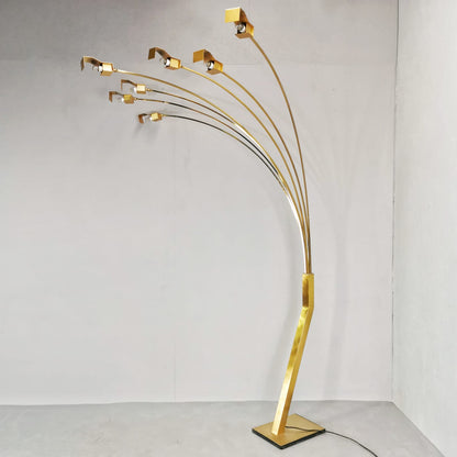 Lampada da terra in ottone 7 luci vintage anni 70