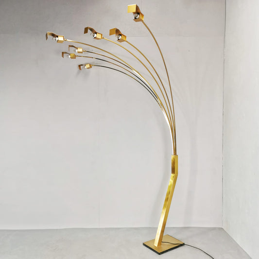 Lampada da terra in ottone 7 luci vintage anni 70