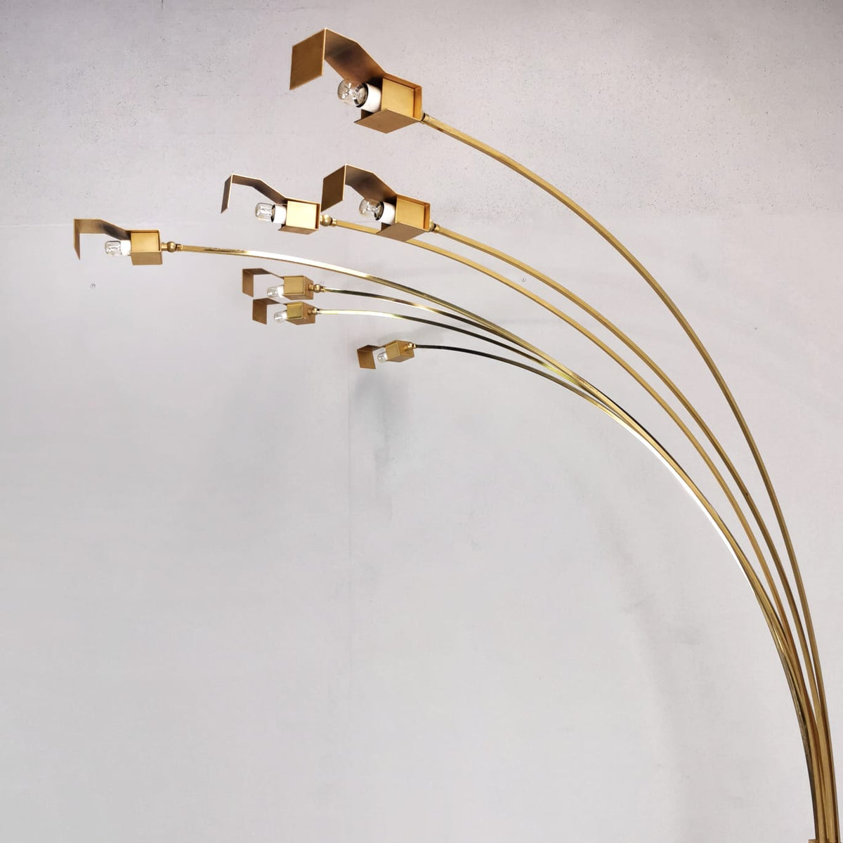 Lampada da terra in ottone 7 luci vintage anni 70