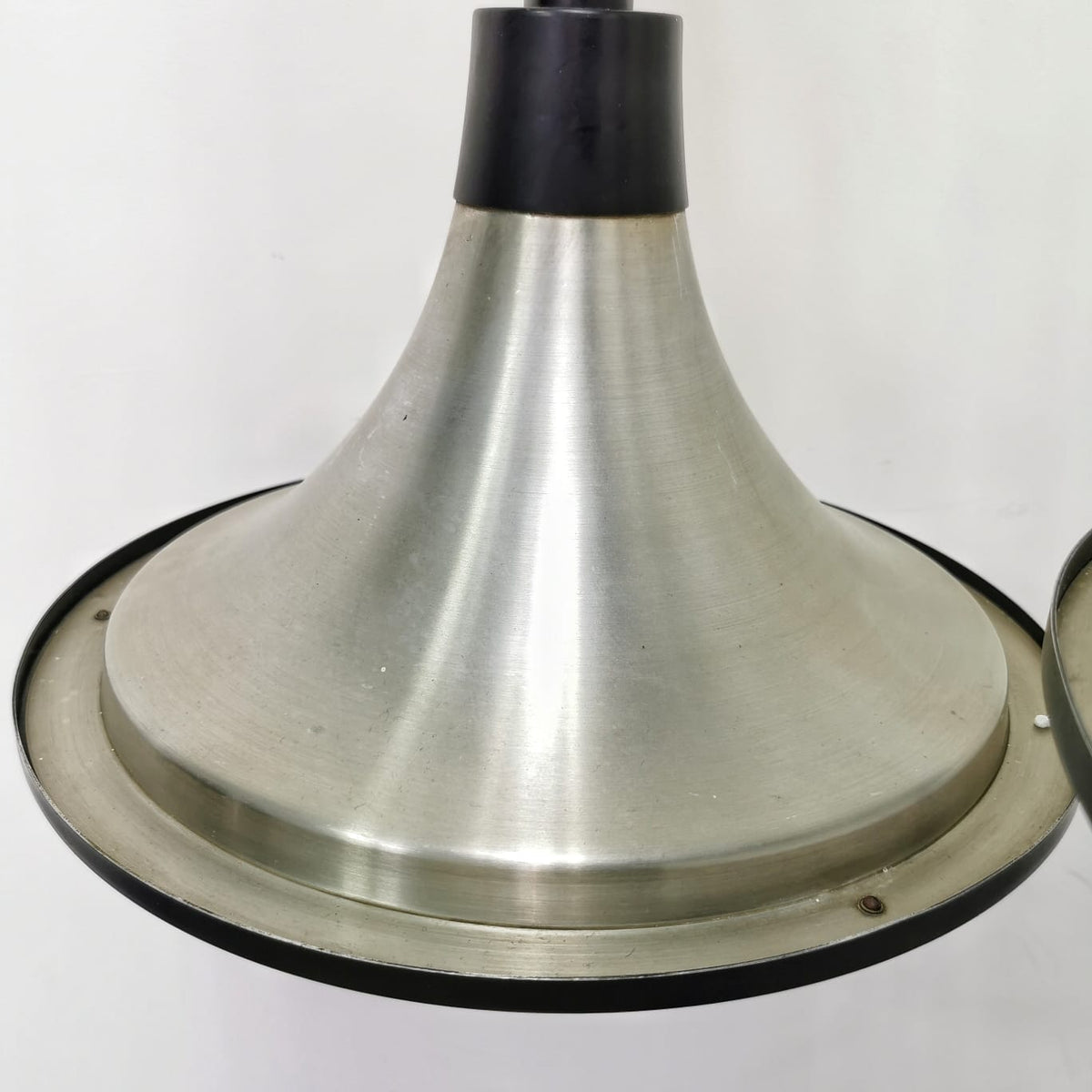 Lustre vintage des années 60/70, style Space Age, avec pampilles en acier