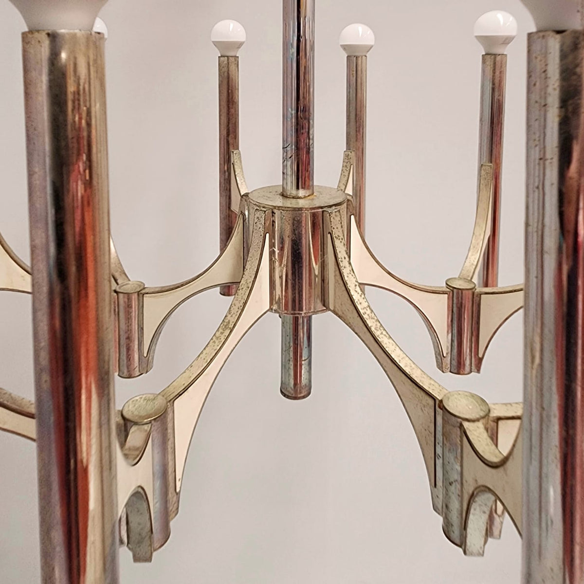 Lustre Sciolari vintage des années 70 à 10 lumières