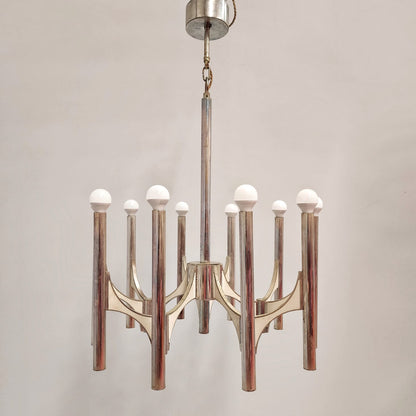 Lustre Sciolari vintage des années 70 à 10 lumières