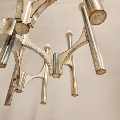 Lustre Sciolari vintage des années 70 à 10 lumières