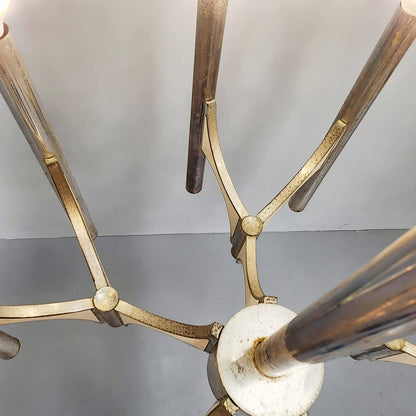 Lustre Sciolari vintage des années 70 à 10 lumières