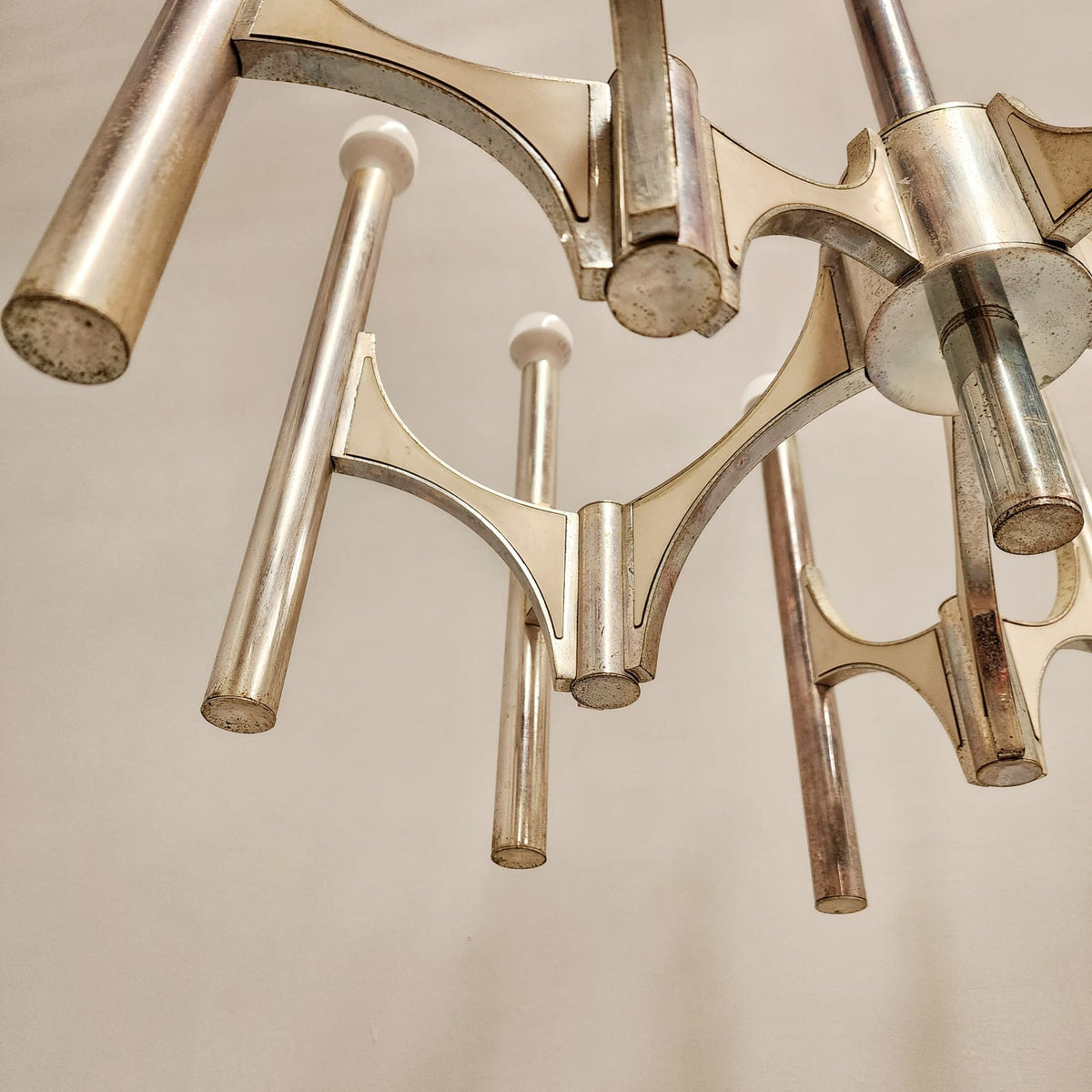 Lustre Sciolari vintage des années 70 à 10 lumières