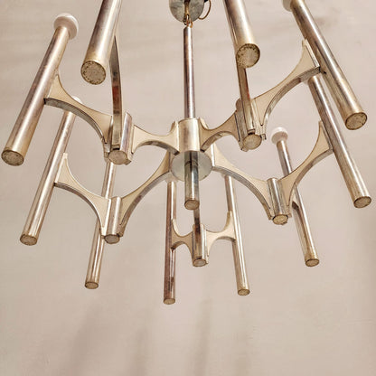 Lustre Sciolari vintage des années 70 à 10 lumières