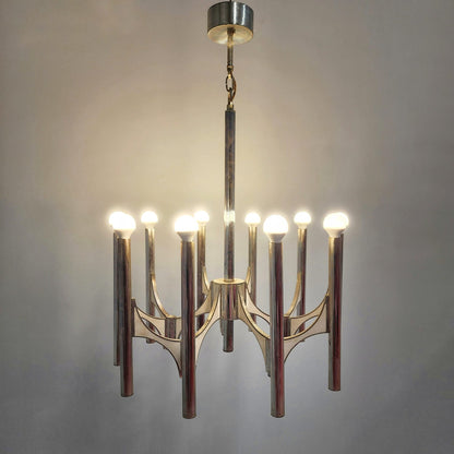 Lustre Sciolari vintage des années 70 à 10 lumières