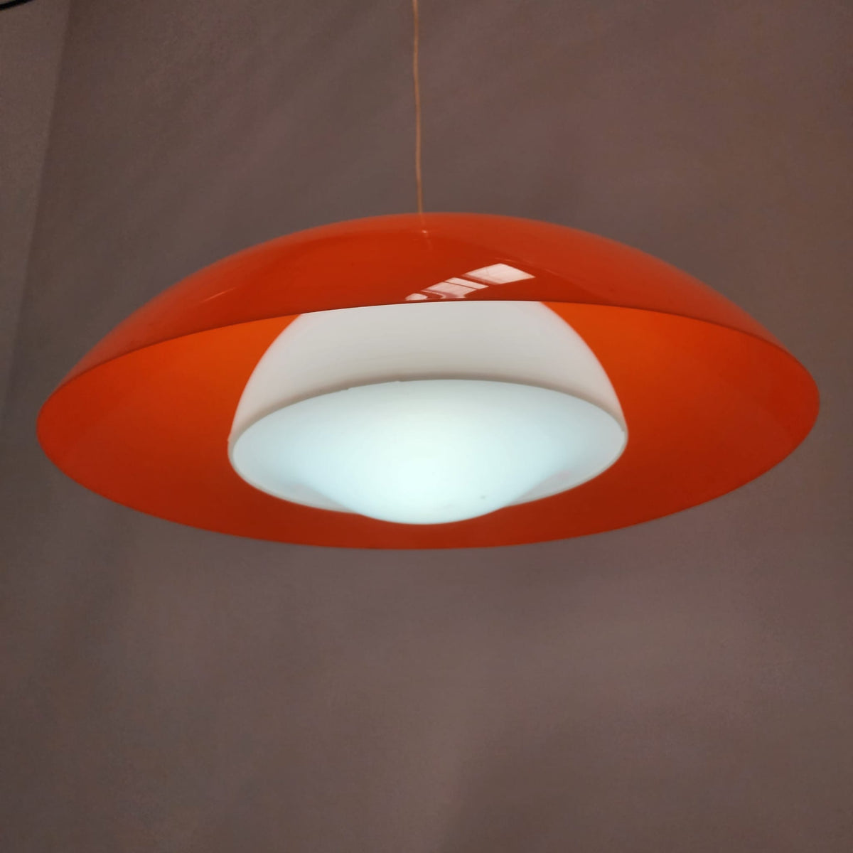 Lustre Guzzini orange Space Age des années 70
