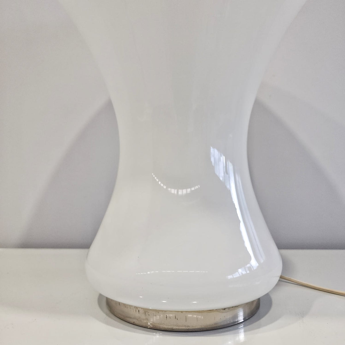Lampada  da tavolo vintage space age ani 70 in vetro di murano