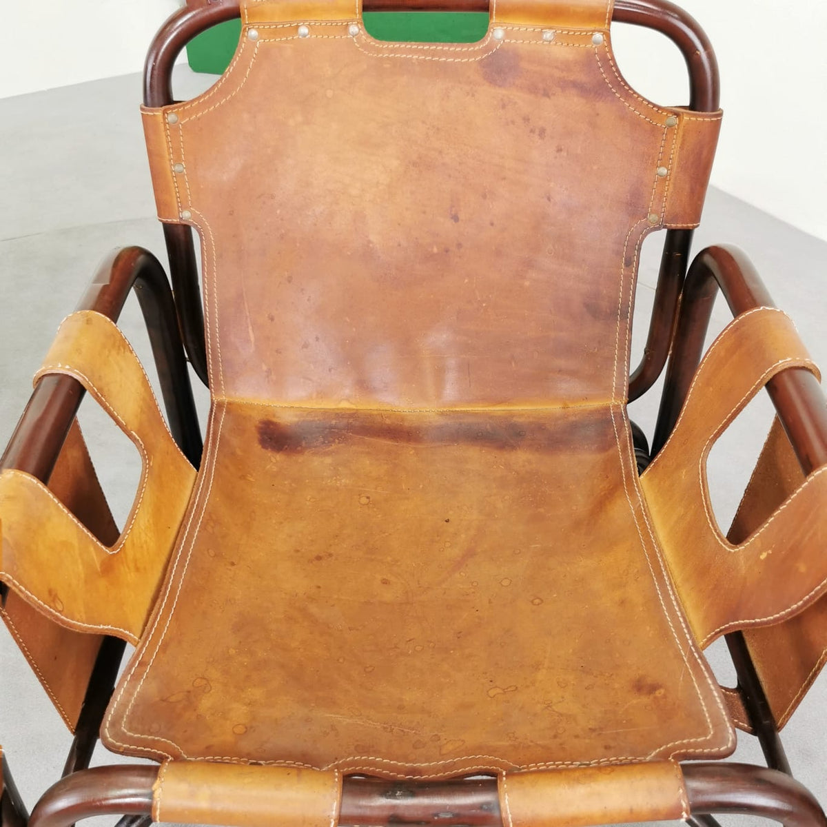 Paire de fauteuils en cuir et bambou Tito Agnoli pour Bonacina, années 1970