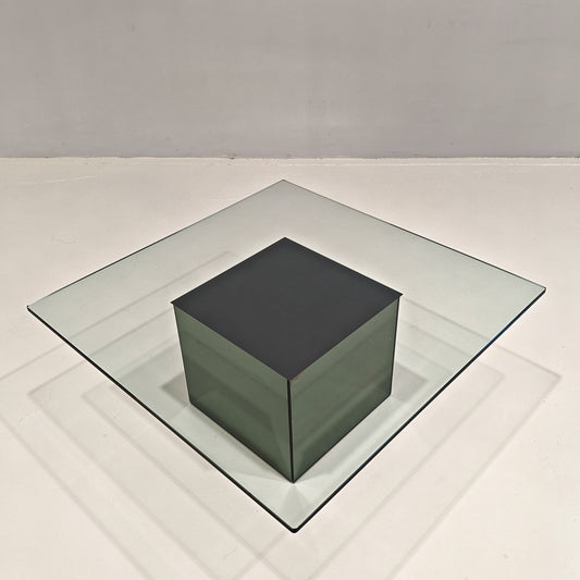 tavolino vetro specchio anni 70 acerbis