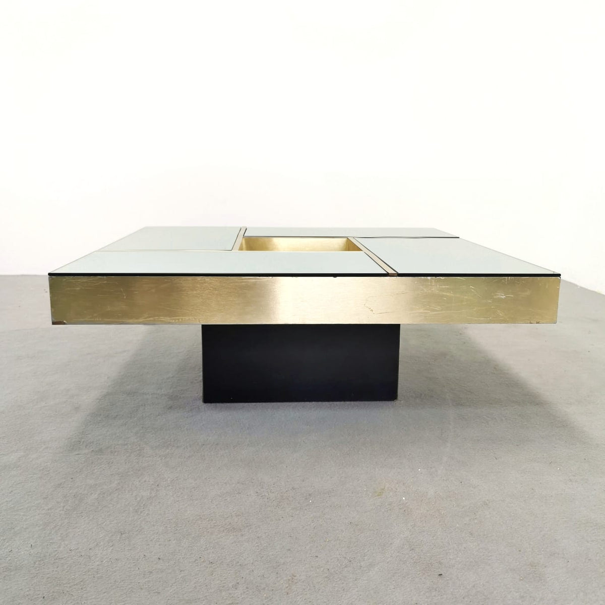 Table basse carrée en verre G. Ausenda années 1970