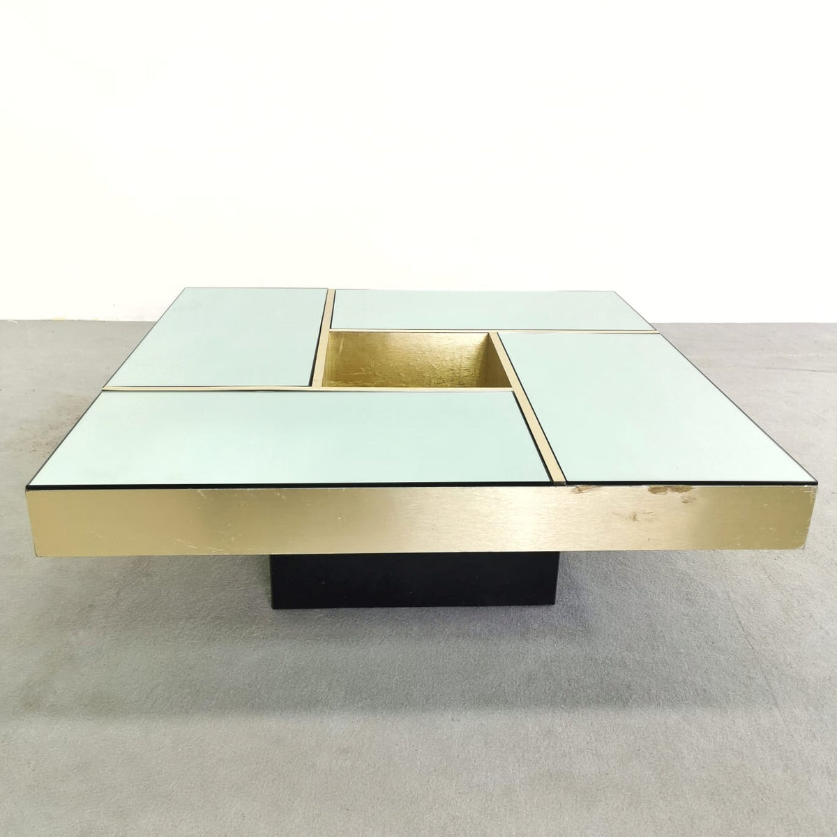 Table basse carrée en verre G. Ausenda années 1970