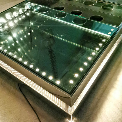 Table basse bar lumineuse vintage space age des années 70
