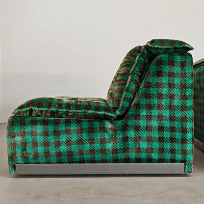 Fauteuils verts en damier