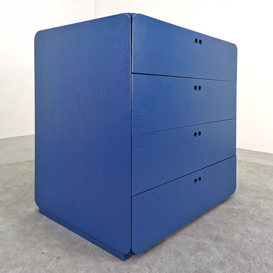 Cassettiera Blu Derk Jan de Vries per Maisa 1970's