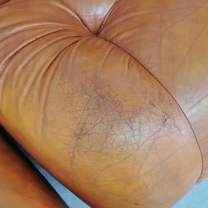 Modular sofa in leather, Nuvolone Rino Maturi by Mimo Design 1970s