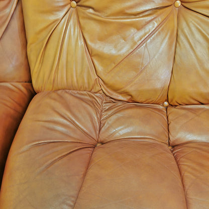Modular sofa in leather, Nuvolone Rino Maturi by Mimo Design 1970s
