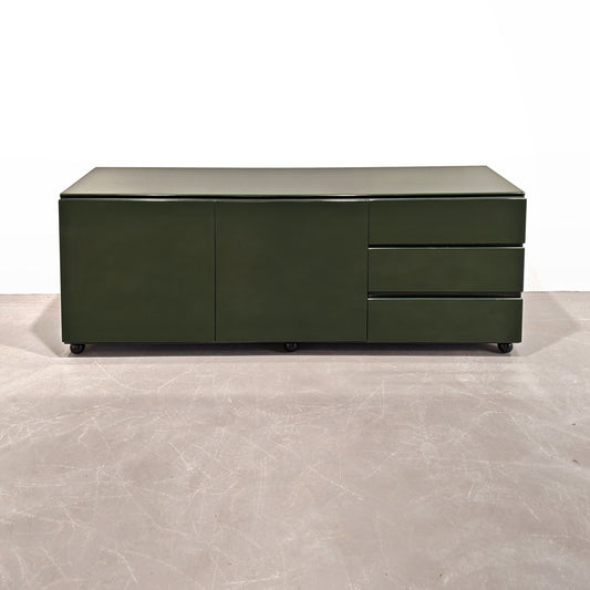 madia sideboard credenza anni 70 laccato verde inglese 180 cm