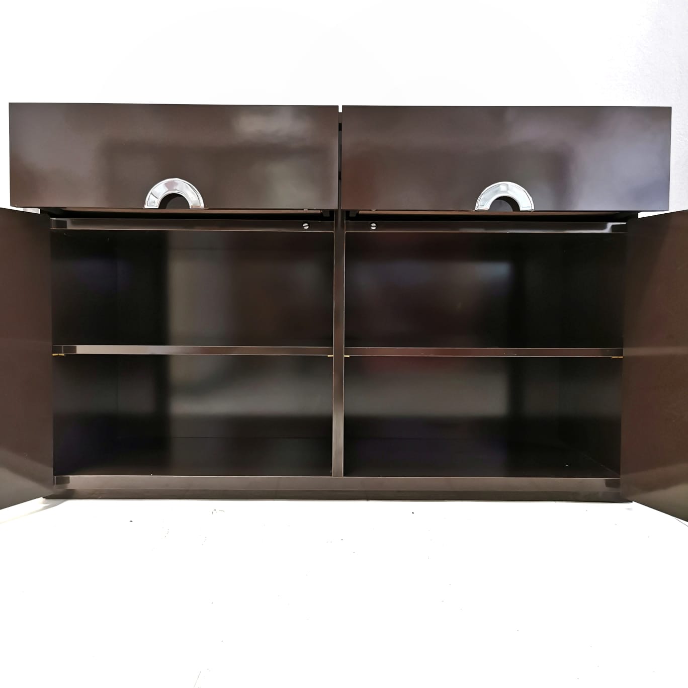 Sideboard marrone Willy Rizzo per Mario Sabot 1970's