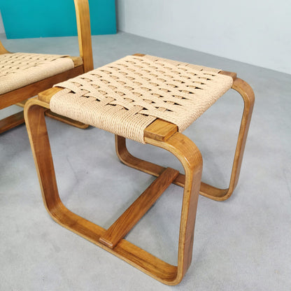 Armchair with Pouf Giuseppe Pagano 1938 (Arredi Bocconi Milan)
