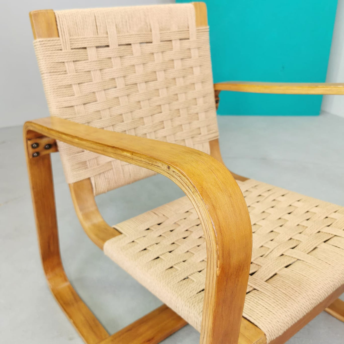 Armchair with Pouf Giuseppe Pagano 1938 (Arredi Bocconi Milan)