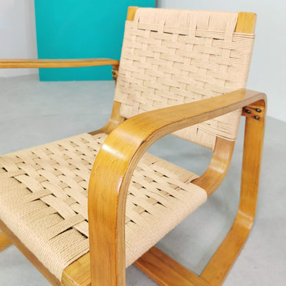 Armchair with Pouf Giuseppe Pagano 1938 (Arredi Bocconi Milan)