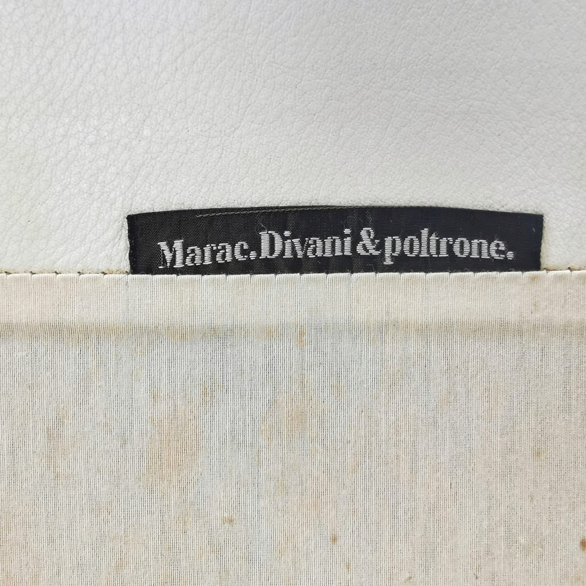 Canapé en cuir blanc Marac des années 1980