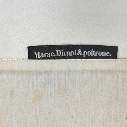 Canapé en cuir blanc Marac des années 1980