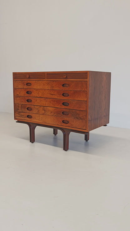 Comò cassettiera in legno G. Frattini per Bernini anni 50