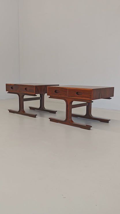 Tables de chevet en bois G. Frattini pour Bernini, années 50