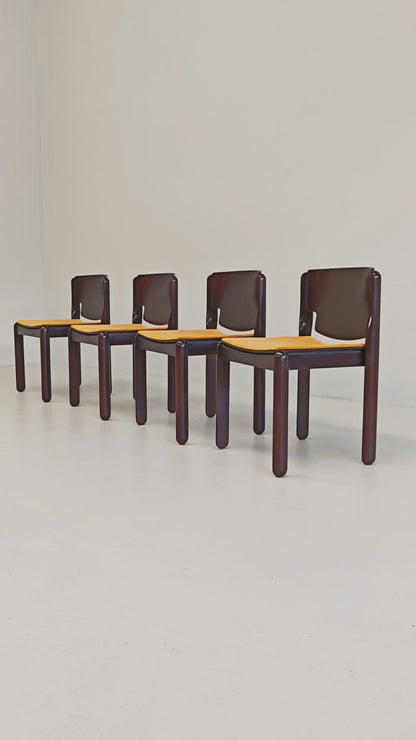 Ensemble de 4 chaises Modèle 122 Vico Magistretti pour Cassina, années 70