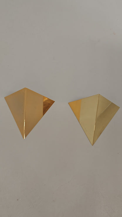 Appliques murales pyramide laiton vintage années 70