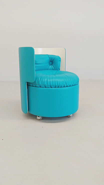 Petit fauteuil bleu Dilly Dally de L. Massoni pour Poltrona Frau, années 70