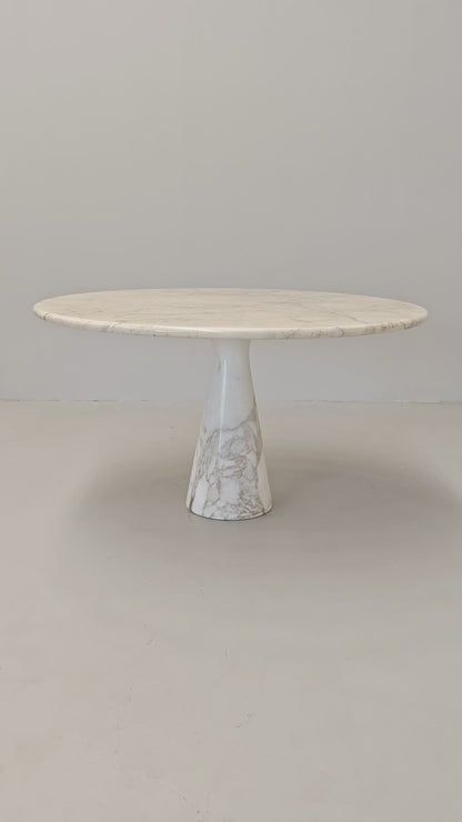 Tavolo Tondo Marmo Calacatta mod. M1, Angelo Mangiarotti per Tisettanta , 1969.