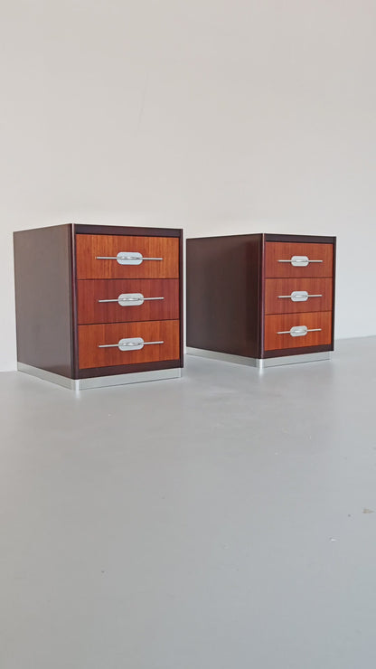 Coppia comodini in legno vintage anni 70