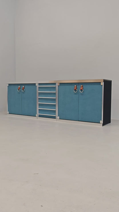 Sideboard credenza modulare Guido Faleschini per i4 Mariani (Hermès) 1970's